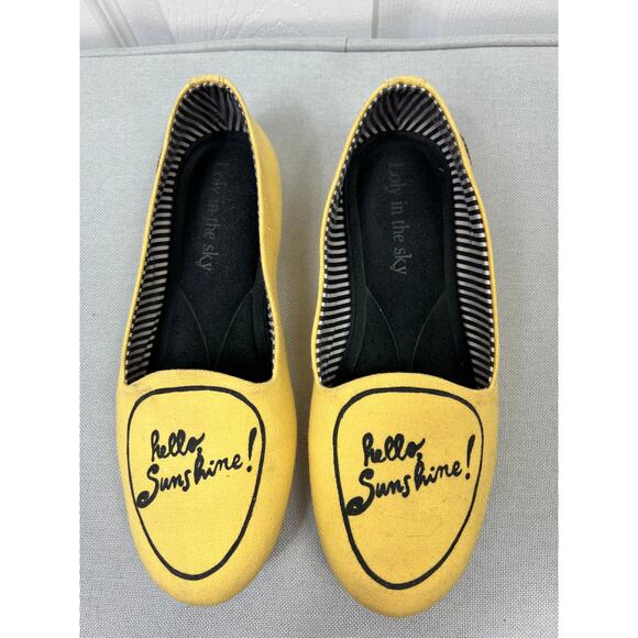 Loly in the Sky Sonia Flats Yellow 'Hello Sunshine' Flats Loafers Women's Size 6 - Picture 4 of 9